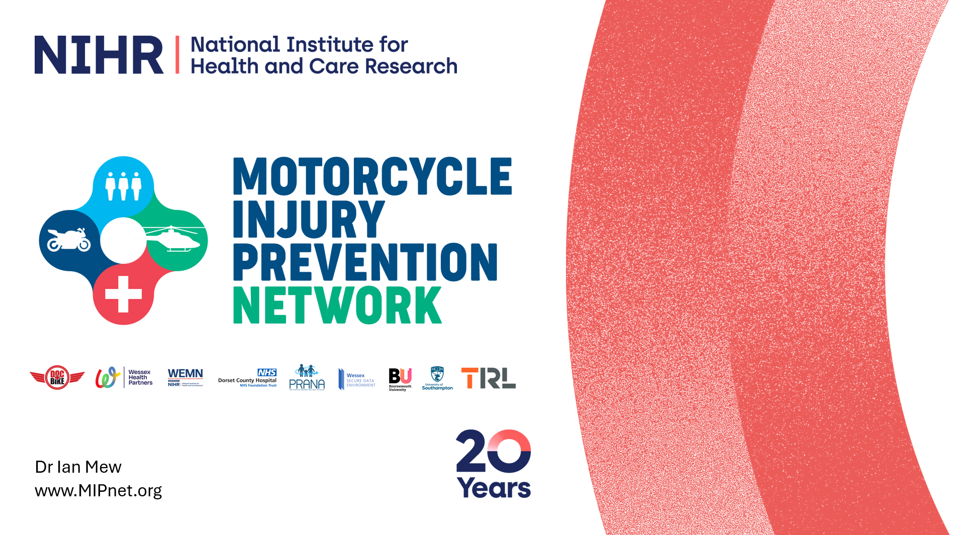MIPnet presentation title slide with the NIHR and network logos.